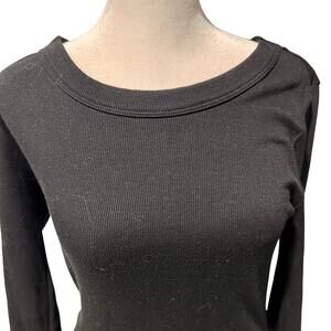 Michael Stars Christina Ribbed Midi Dress, MP, Black